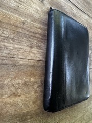 Vintage Filofax Pocket Durham Black Deluxe Leather Zip Organizer 6 Ring Planner