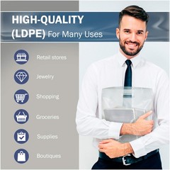 20×20 Clear Plastic Merchandise Bags, Glossy Finish, Extra Large Retail Size,…
