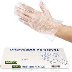 100pcs Latex-Free Clear Polyethylene Disposable Gloves for Food Prep & Cleaning