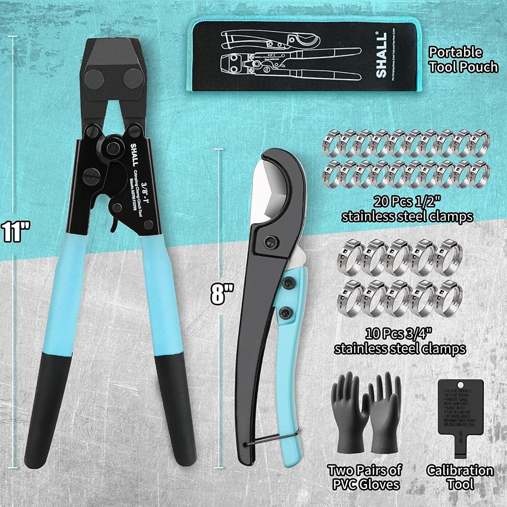 SHALL PEX CLAMP CRIMPING TOOL & CUTTER, ASTM 2098 for 3/8″to1″ US