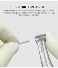 Dental 1:5 LED Fiber Optic Increase Contra Angle Handpiece 4 Way Spray USA