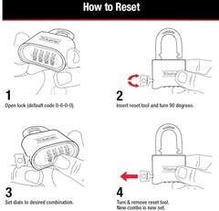 Master # 175D 2″ Resettable Zinc DieCast Combination Padlocks -Pack of 2