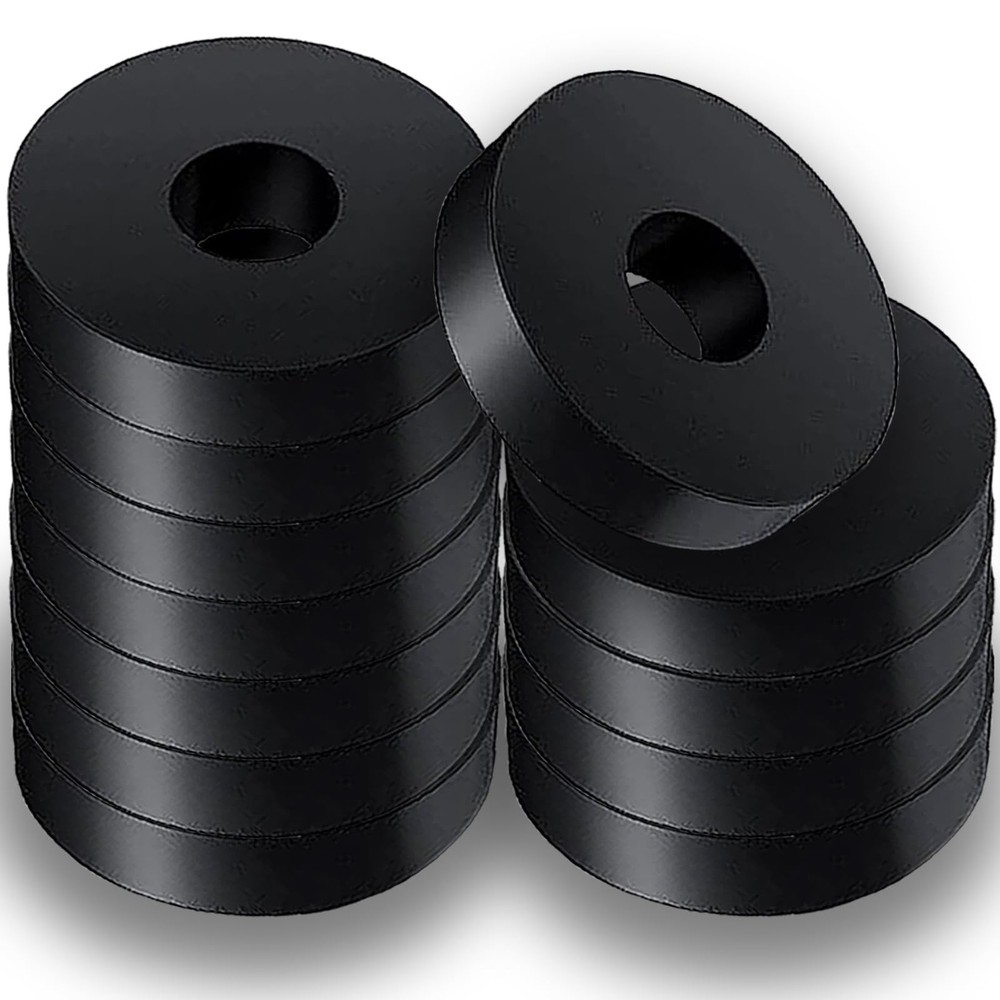 12 Thick Rubber Washers 1.5 Inch OD 0.5 Inch ID Black Anti Vibration Pads