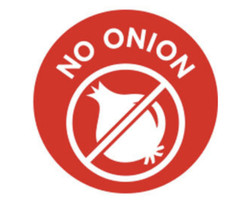 No Onion merchandise food labels 1000 per roll stickers 1″ size round