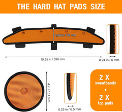 Hard Hat Sweatband and Top Pad for Safety Helmet, Washable Hard Hat Cooling L…