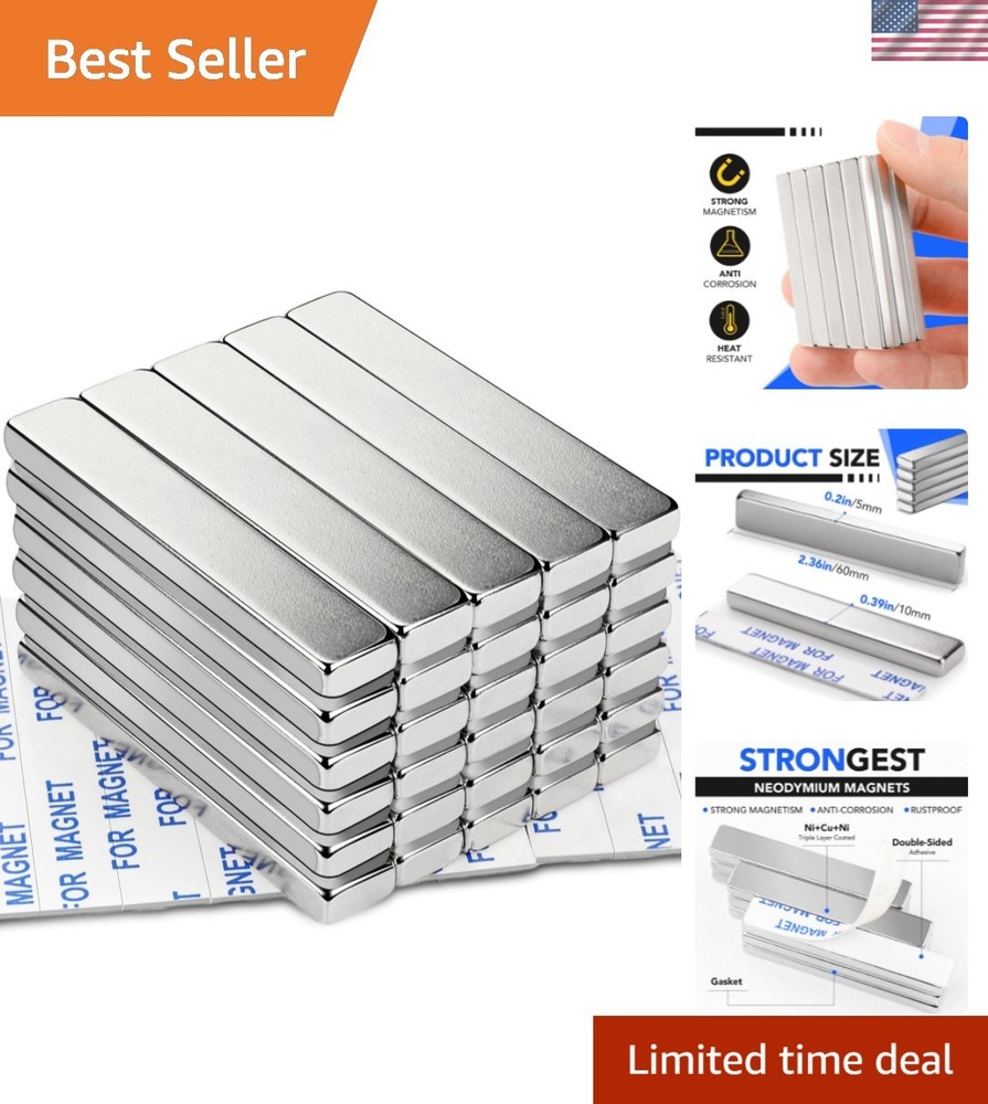 Powerful Neodymium Bar Magnets, Rare-Earth Metal Neodymium Magnet, N52 Incred…