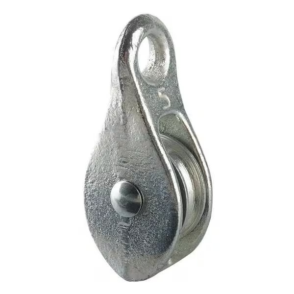 Pulley Block, Fibrous Rope, 1/4 in Max Cable Size, Not Rated Max Load,