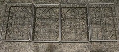 Set of 4 HUBERT Wire Display BAKERY BASKET Pastry Tray Rectangular Nickel VGC