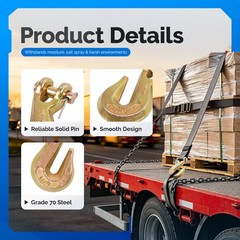 10 Pack Clevis Grab Hook G70 3/8” Chain Hook 26000LBS For Truck Trailer Rigging