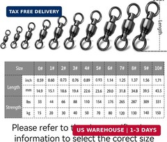 9KM DWLIFE Ball Bearing Swivels Copper Stainless Steel Solid Welded Ring Black N