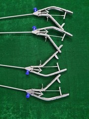 4pc Laparoscopic Needle Holder Curved Jaw Right & Left Hand 5mmx330mm Reusable