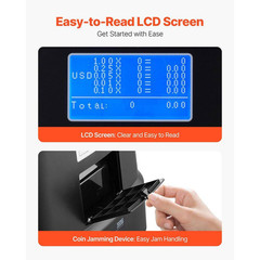 USD Coin Sorter, Coin Counter Machine for 5 Kinds of USD Coins, Coin Sorter and