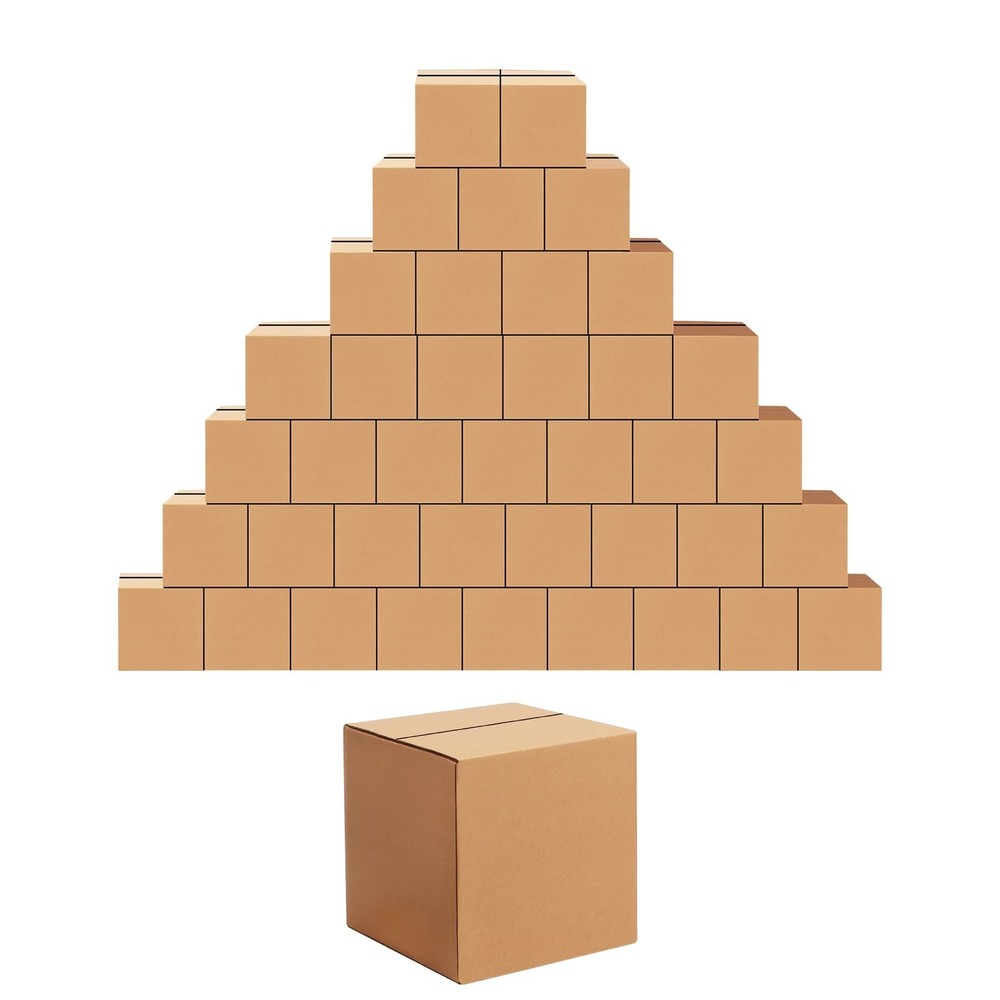 Edenseelake 40 Pack 6x6x6 inches Shipping Boxes inch, 40 packs（Brown)