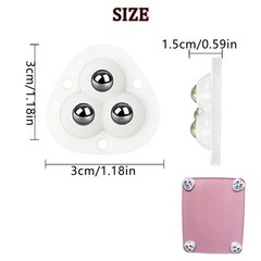 20 pcs Mini Swivel Caster Wheels Self Adhesive Stainless Steel Rolles