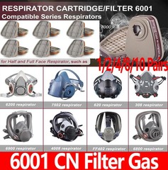 10Pairs 6001cn Organic Vapor Respirator Filter Cartridge For 6800 6200 Gas mask