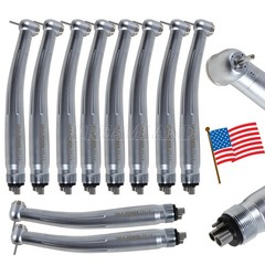10pcs Dental High Speed Handpiece Standard Push Button Single Way Spary 4 Holes