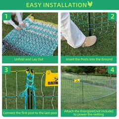 41.5″H x 164’L Electric Poultry Netting Fence Fit for Chicken,Duck,Goose&Turkey
