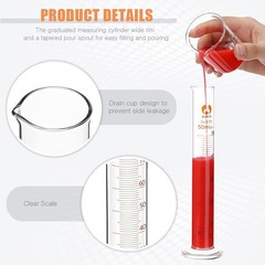 10 Pack Glass Lab Beaker Set Measuring Cup 50/100/250/500/1000, 5/10/ 50/100 …