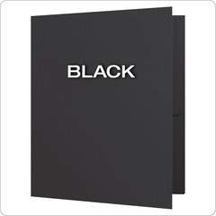 Oxford Twin-Pocket Folders, Textured Paper, Letter Size, Black, Holds 100 Sheets