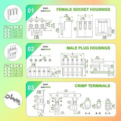 JST VH 3.96mm Pitch 3 Pin Female Housing Male Adapter Connector Plug Socket