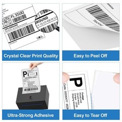 2000 4×6 Thermal Labels 1000/Stack, Thermal Labels 4×6 Fanfold with Rollo, Ze…