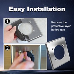2 Gang Single Hole Receptacle Wall Plate W/ 4 Screws for 14-50R Hubbell HBL9450A