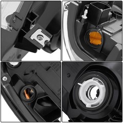 Headlight Assembly Pair 2001-2004 Nissan Frontier Halogen Chrome Amber NI2503130
