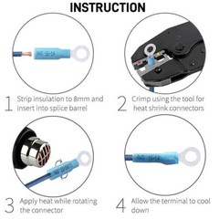 Waterproof Copper Wire Crimp Connectors Assortment Heat Shrink Ring Terminals