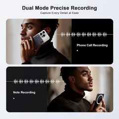 TTQ Note AI Voice Recorder 64GB ChatGPT Transcription Translation Wireless