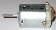 UC-280P 12VDC Electric Motor – Knurled Shaft – Filter Capacitor – Car DC Motor
