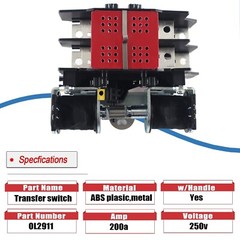 0L2911 200A Automatic Transfer Switch with Handle For Generac 200 Amp 2P 250V