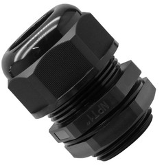 2 Pcs 1″ NPT Nylon Cable Glands, Black Strain Relief Cable Cord Connector IP68