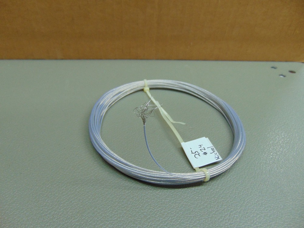 25 Feet 24 AWG Clear PTFE Nickel plated Copper 19 Strand Wire