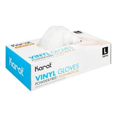 Karat Clear Vinyl Gloves Large Powder-Free Disposable Food Service Exam Gloves