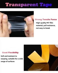 Ultra-thin Double Sided Tape 1/2 Inch by 66ft Two Sides Sticky Tape with Transpa