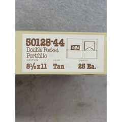 Vintage Duo-Tang 50125-44 Double Pocket Portfolio Tan 25 Count 8.5×11 Made in US