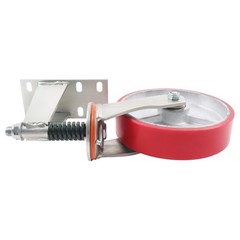 U-Shaped Bolts 8 Inch Gate Castor Wheels 800lbs 360 Degree Red Fence Gate Wheel