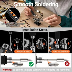 Cordless Soldering Iron Station for Dewalt 18-20V Battery – LCD Display, Fast He