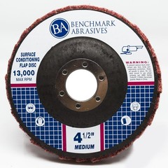 Benchmark Abrasives 4 1/2″ medium grit flap discs 5 pack
