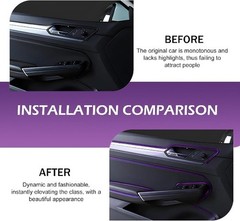 33ft Self-Adhesive Automotive Interior Trim Strips for Door Dash Color: Purple