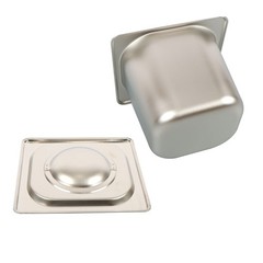 6 Pack 1/6 Size Hotel Pans Steam Table Pan Stainless Steel 6″ Deep W/Lids