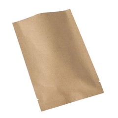 Flat Heat-Sealable Smell-Proof Open-Top Kraft Paper Storage Pouches Varies Sizes