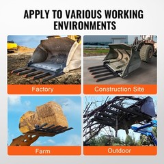 VEVOR Clamp on Debris Pallet Forks to 48″ Bucket 2600 lbs Capacity Heavy Duty