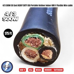4/3 SOOW SO Cord 175 ft HD USA Portable Outdoor Indoor 600 V Flexible Wire cable