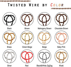 25Ft Fabric Cloth Covered Lamp Twisted Wire, Vintage 18/2 Industrial Electrical