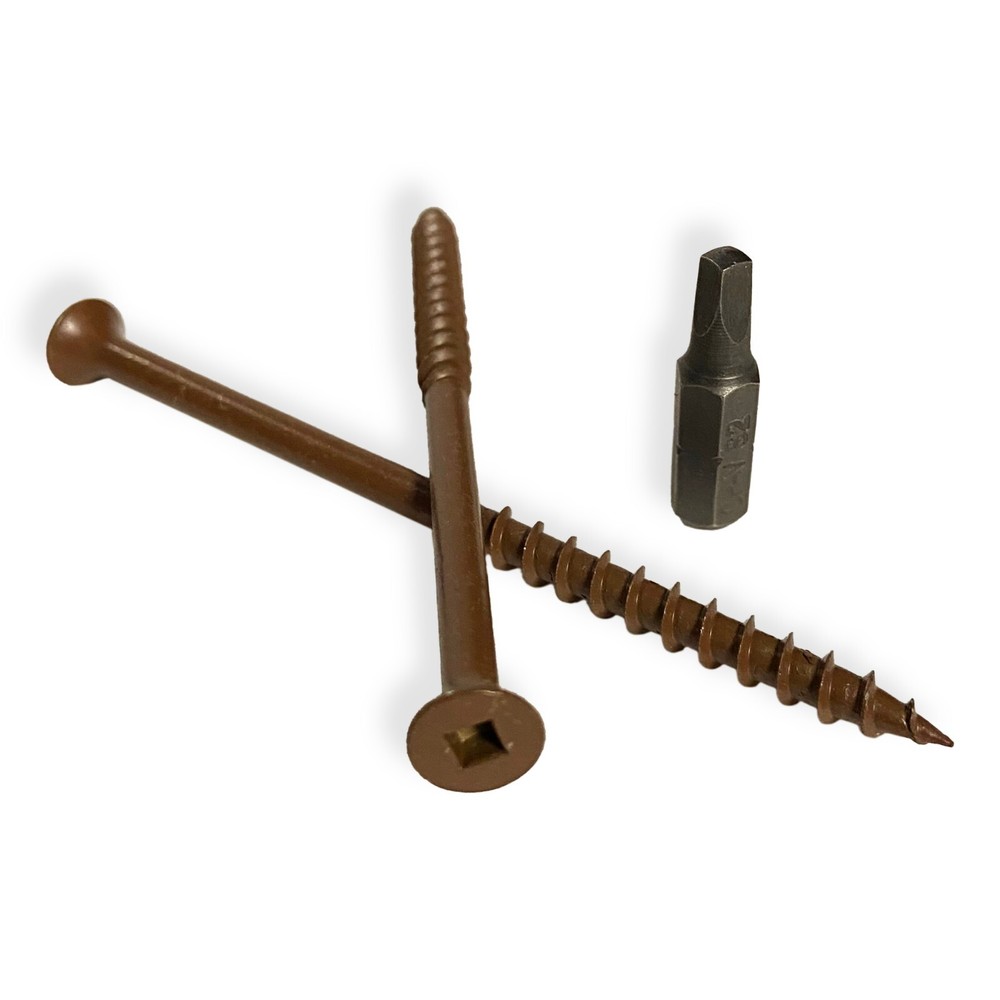 #10 x 3 1/2″ Deck Screws | Square Drive | Bugle Head | Brown Ruspert | 1500pcs