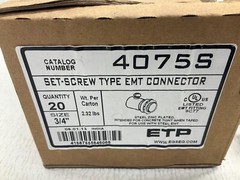 EGS ETP 4075S 3/4″ Set-Screw Type EMT Connector Box of 20 New (TSC)