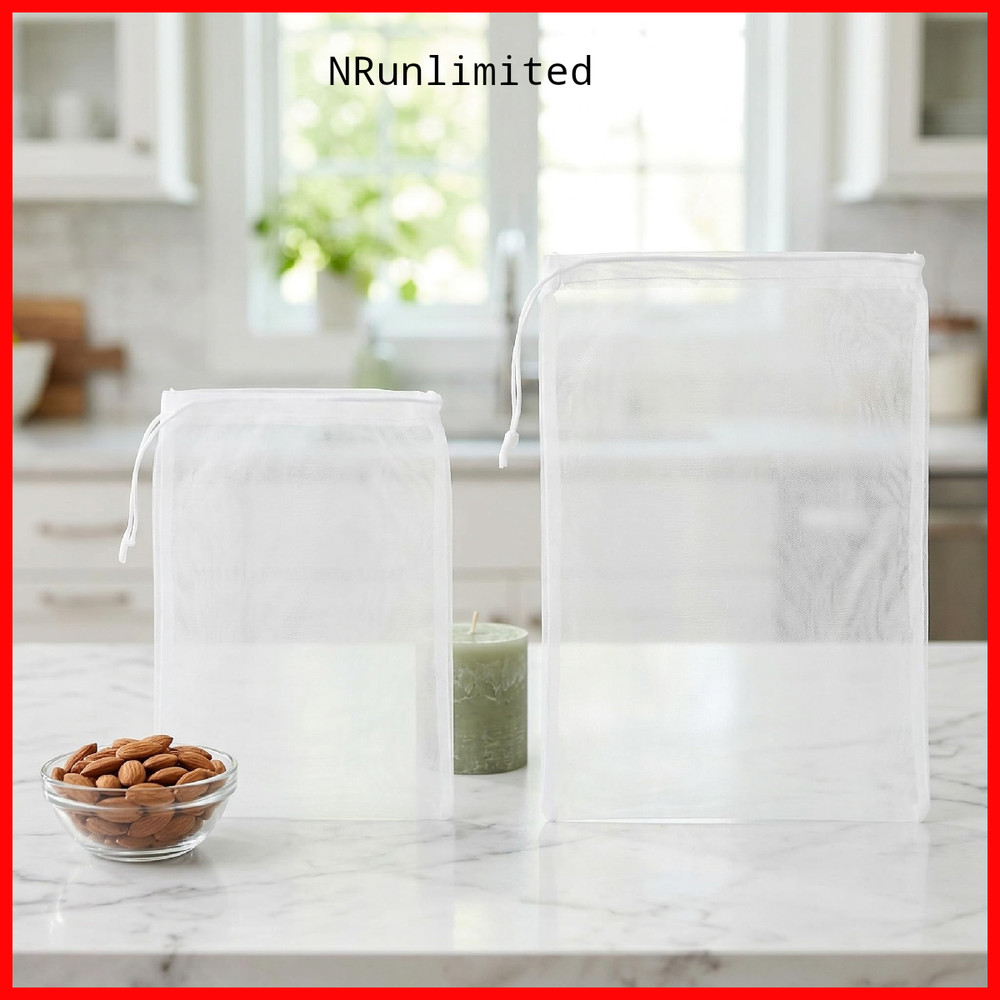 Generic 200 Mesh Nut Milk Bag 2 Sizes 6X8 Reusable Food Grade Nylon Fine Mesh