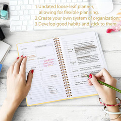 Undated Daily Planner with Hourly Schedule, 5.71″ X 8.35″ Daily to DO