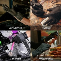 6Mil Black Nitrile Gloves Heavy Duty Mechanic Auto Detail Powder Free 100 Pack